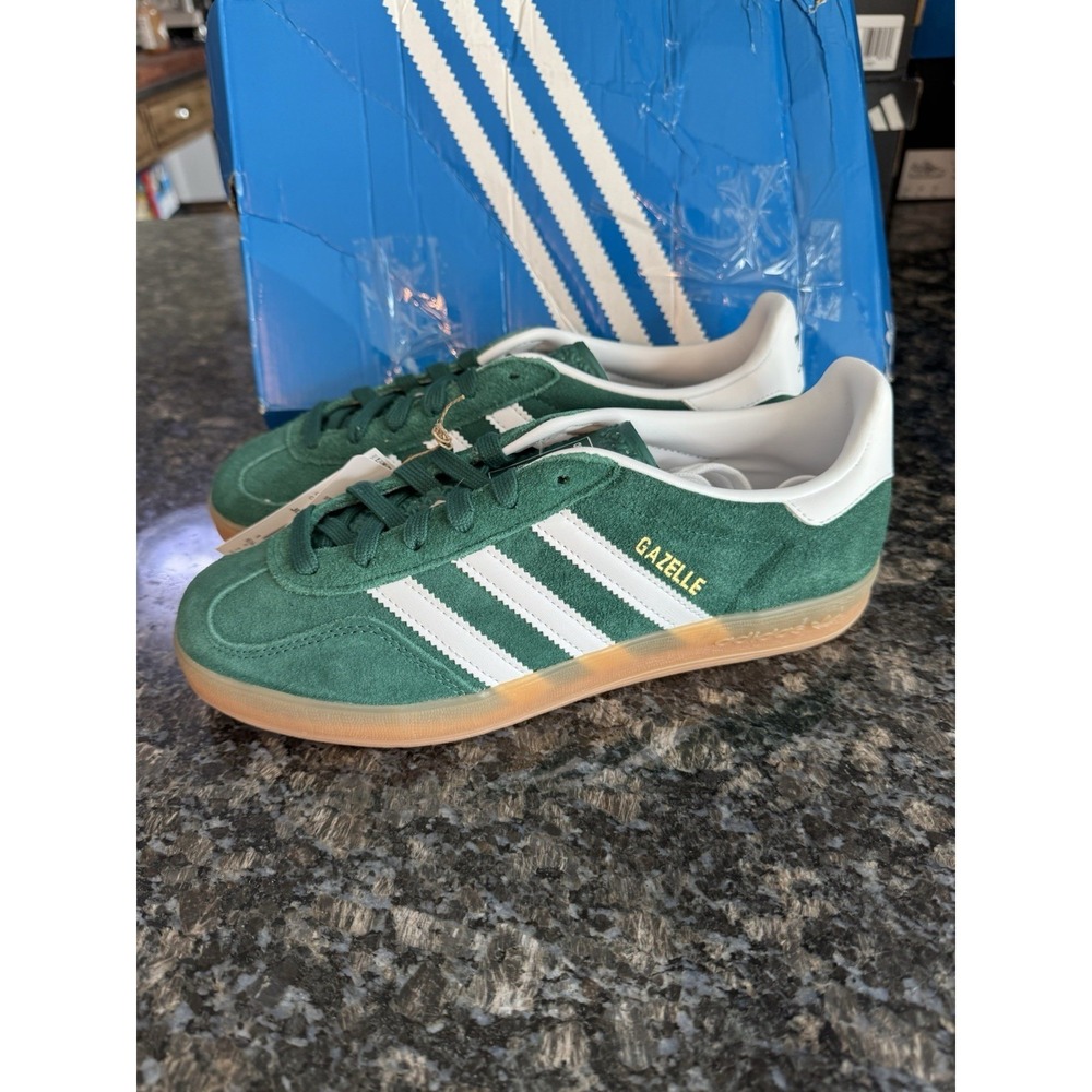 Adidas Men's Gazelle Indoor Originals Size 12.5 Green/White/Gum |JI2062|